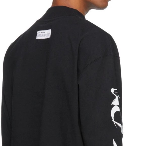 Heron Preston Mock Neck Brush Patterned Long Sleeve T-Shirt - Picture 3 of 10